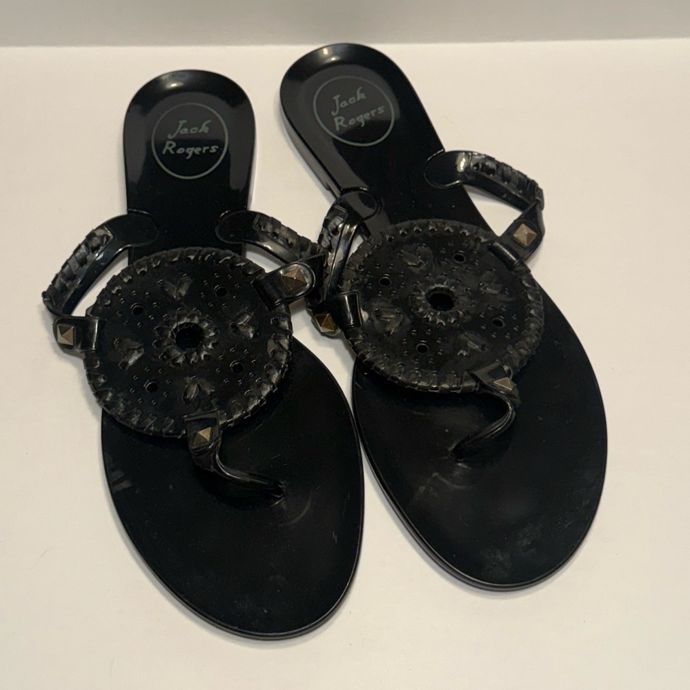 Jack Rogers Georgica Jelly Sandals / Black / sz 8